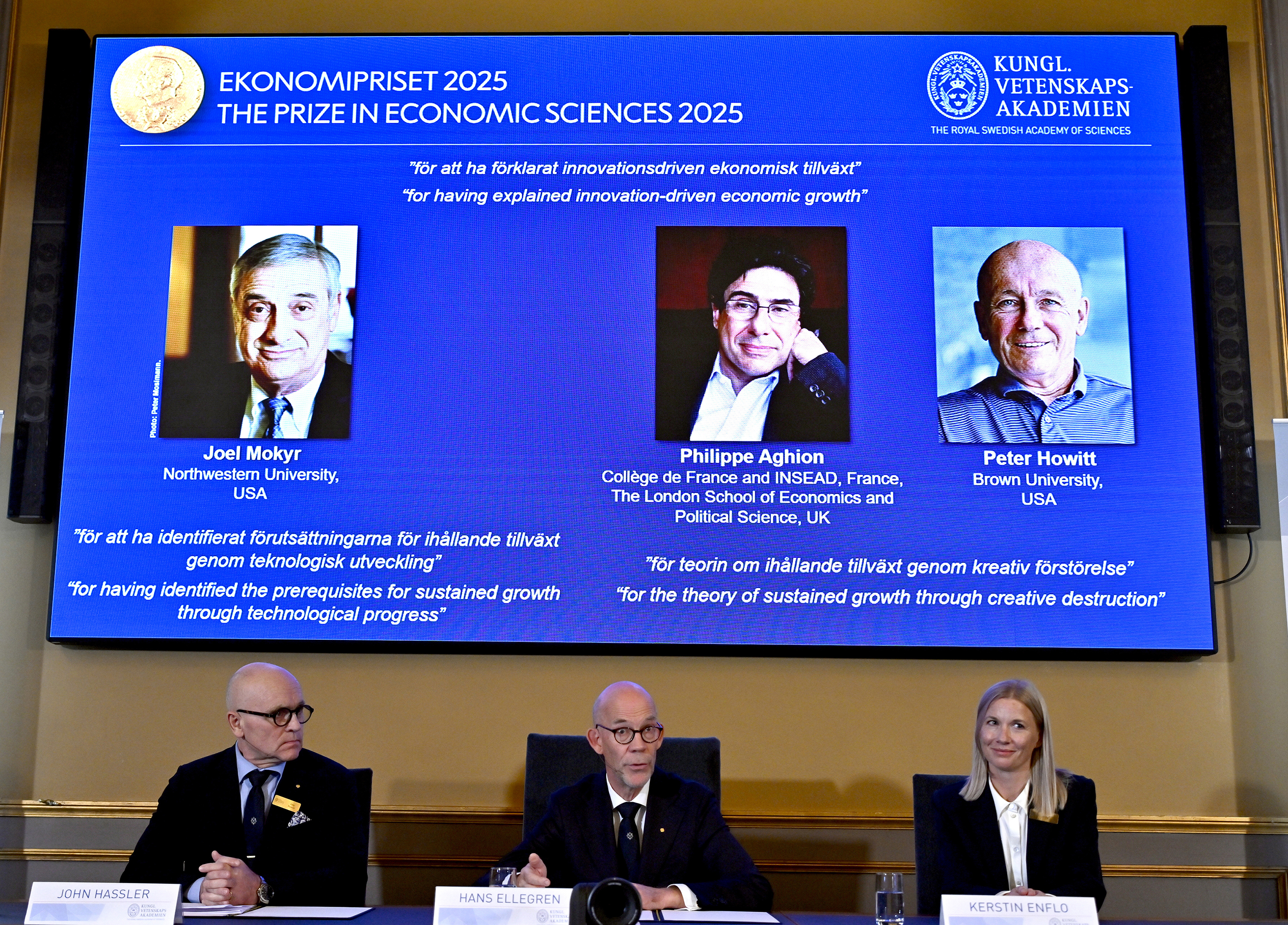 Nobel 2025 vai para os economistas  do crescimento
